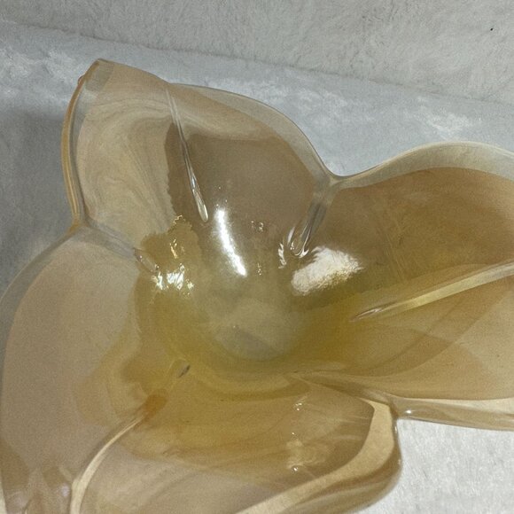 Murano Handcrafted Glass Flower-Shaped Bowl Mid Century Second Technique - Picture 2 of 10